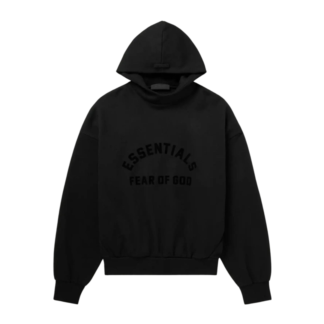 "ESSENTIALS" Hoodie Jet Black (FW23)
