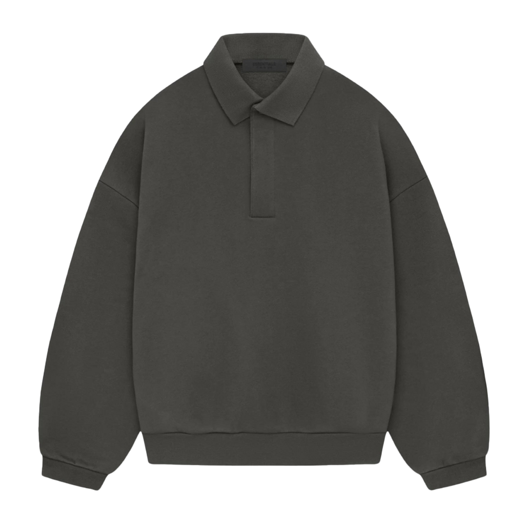 "ESSENTIALS" Long Sleeve Polo Ink (SP24)
