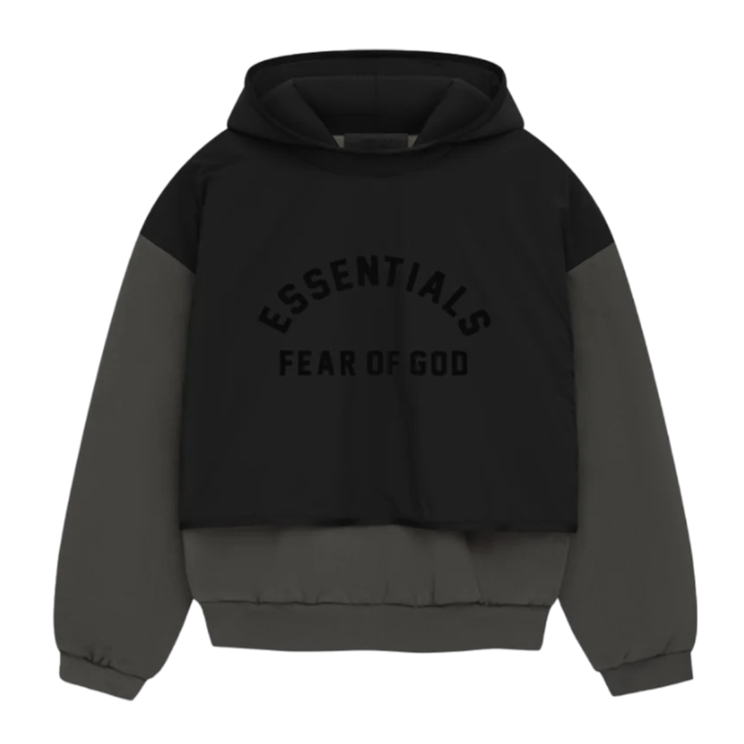 "ESSENTIALS" Hoodie Nylon Fleece Ink / Jetblack (SP24)